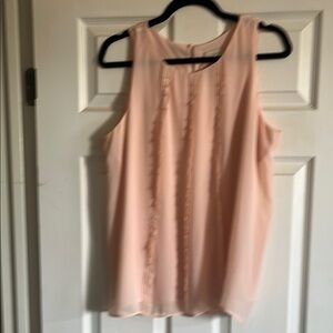 LOFT Pink Ruffled Blouse